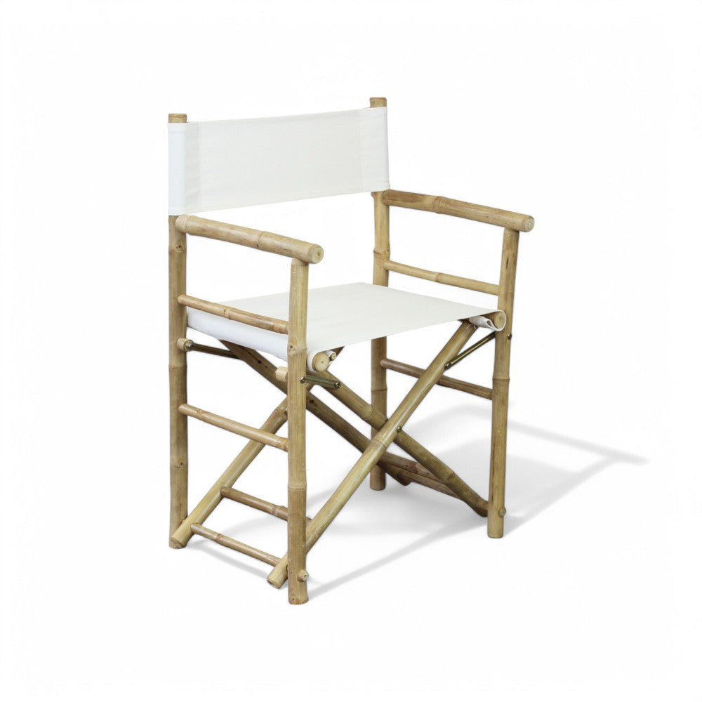 Sedia regista pieghevole in legno bamboo marrone 60x44xH88 cm per esterno