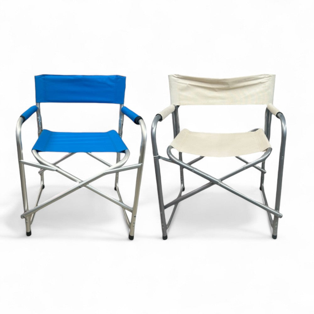 Sedia regista prendisole pieghevole in alluminio e tessuto oxford 55x47x47,5 cm