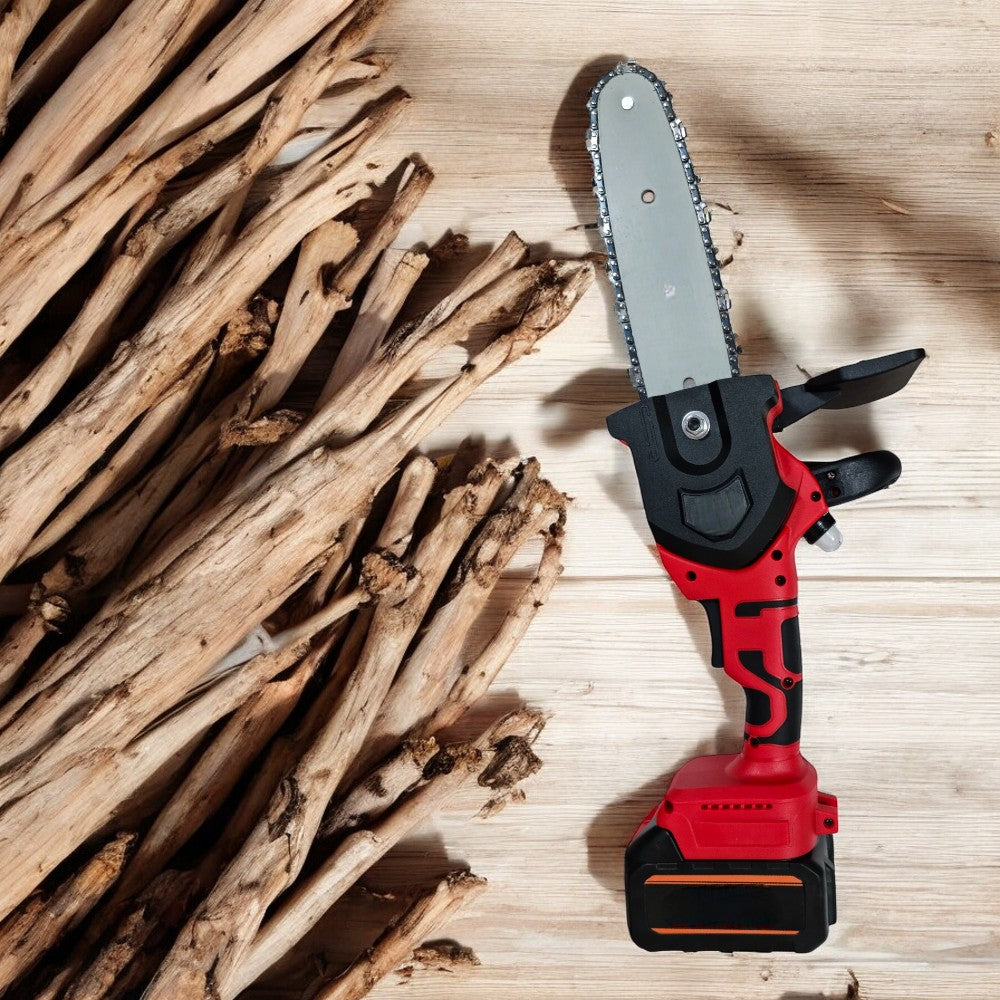 Sega a batteria 750W per potatura con barra da 20cm motore brushless due batterie 21V 4Ah