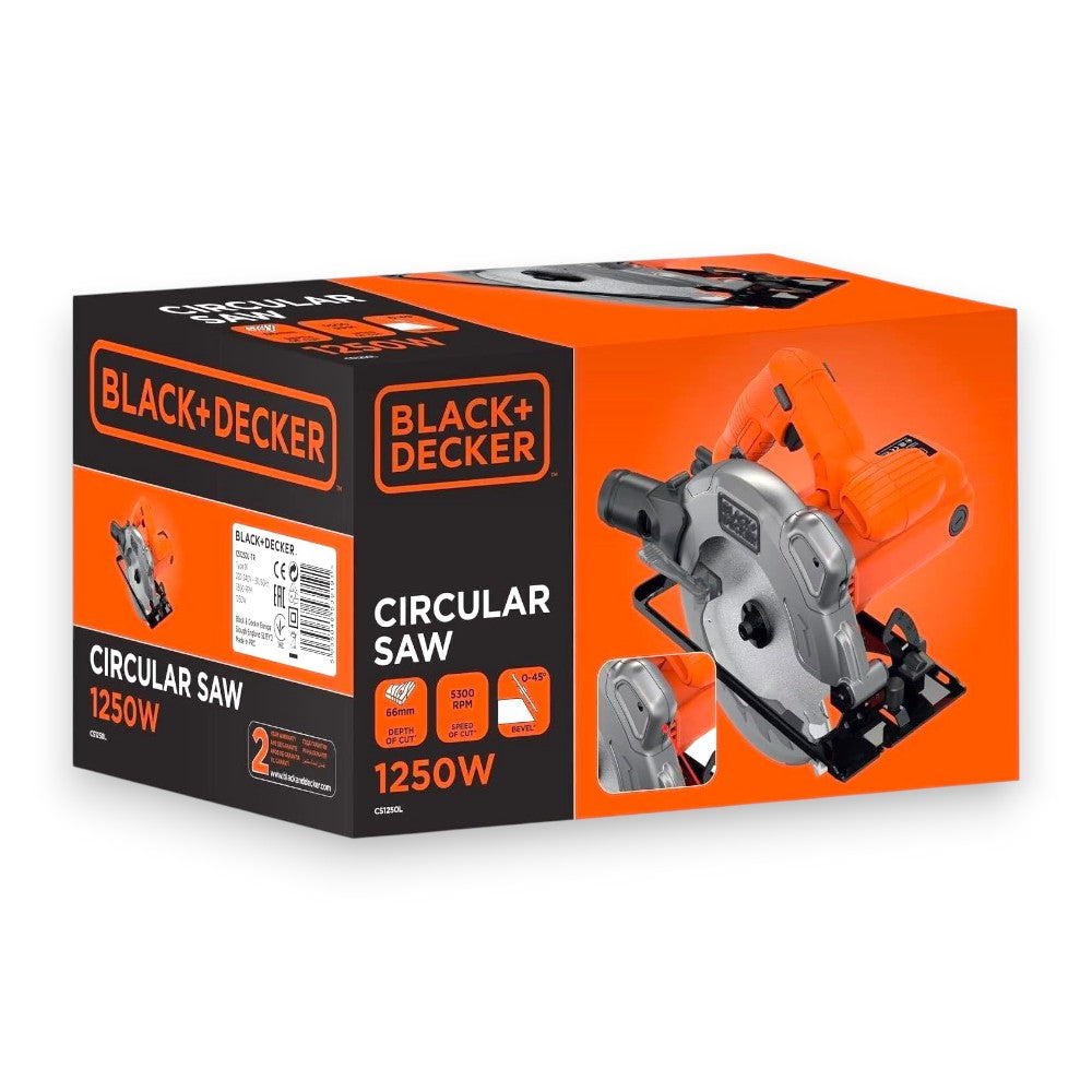 BLACK+DECKER Sega circolare 1250W con guida laser CS1250L