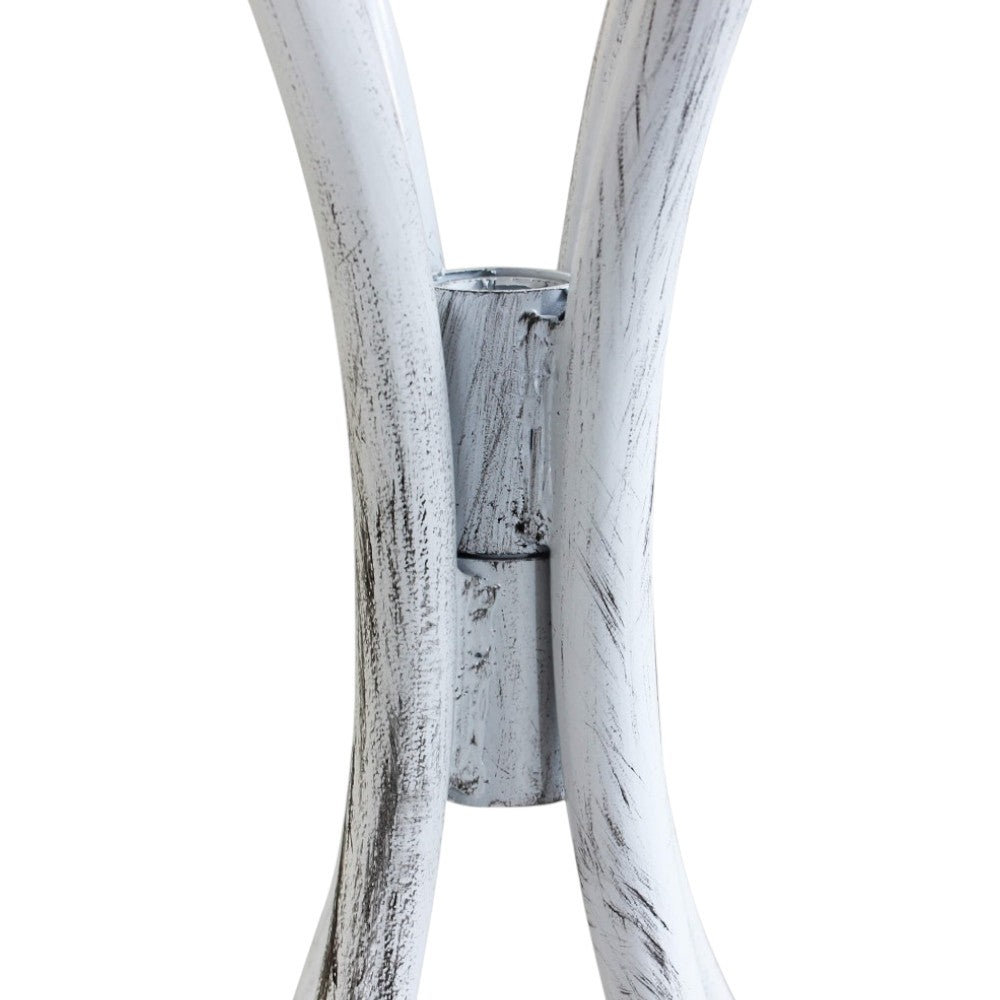 Set bristò 1 tavolo e 2 sedie in acciaio marmo con decorazioni mosaico bianco e grigio da giardino