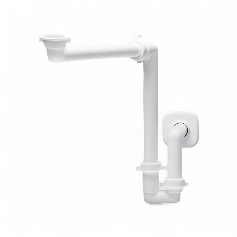 Sifone salvaspazio per lavabo in polipropilene bianco