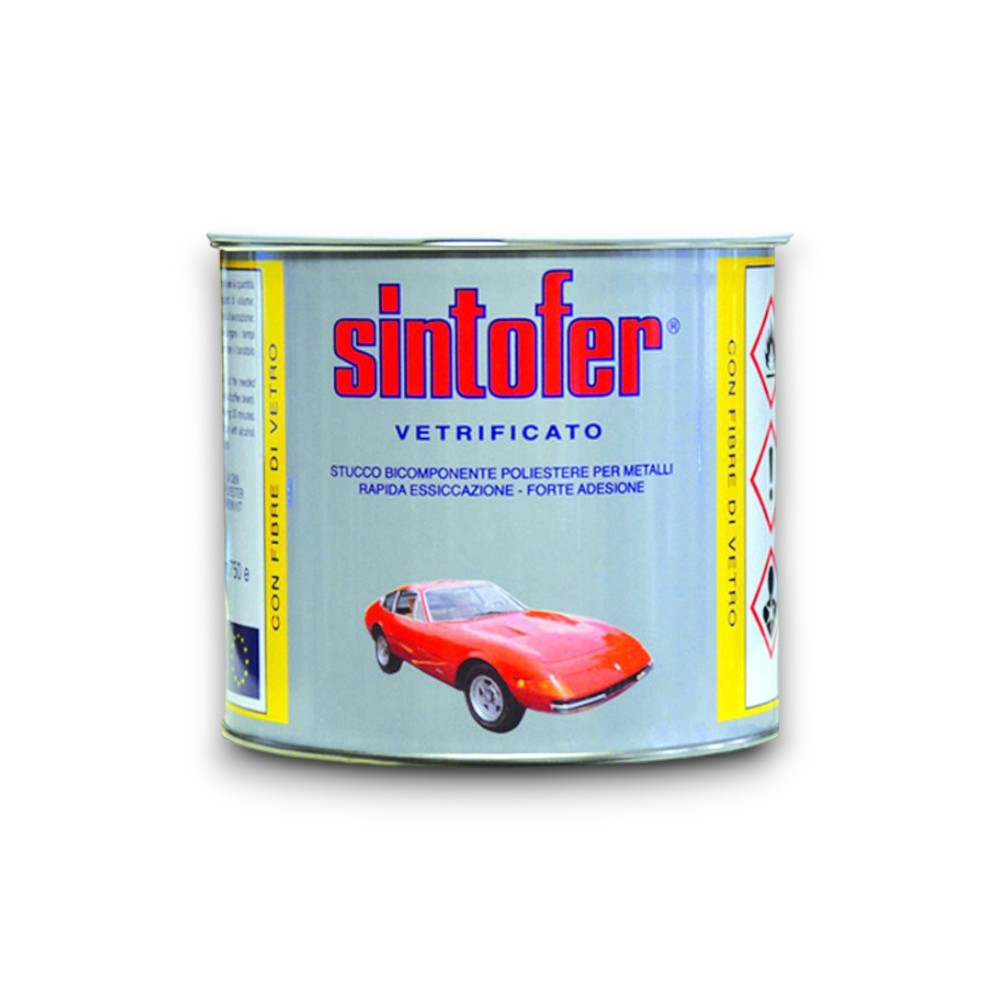 Stucco bicomponente per metallo vetrificato ambrato con fibre di vetro 750ml alta resistenza meccanica ideale rinforzi