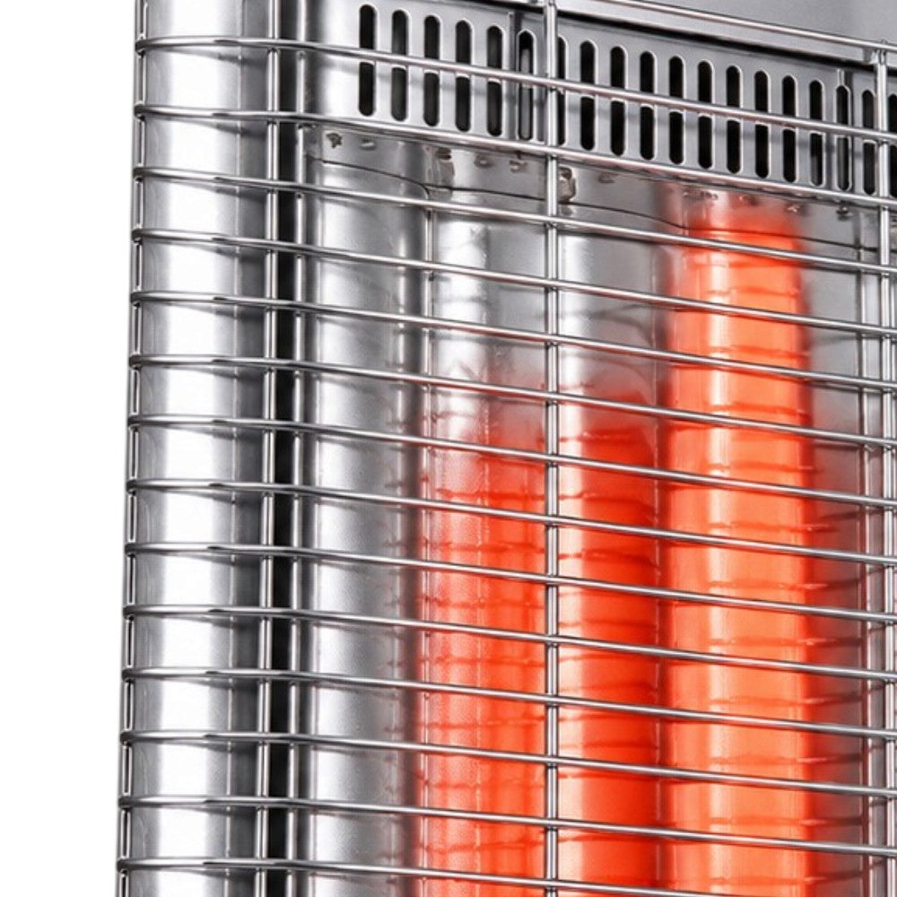 Stufa elettrica a torretta al carbonio con piantana 1200W con funzione oscillazione