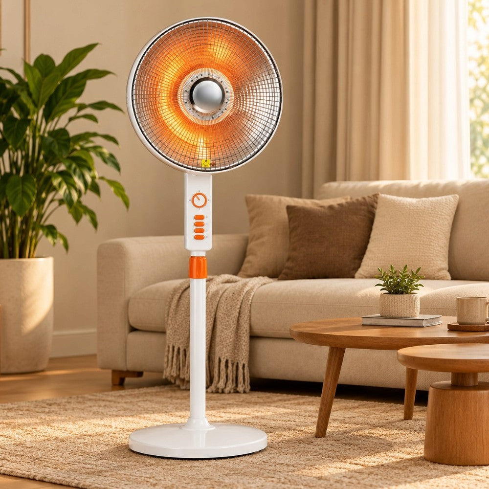 Stufa elettrica 1000W a parabola con piantana H124 cm