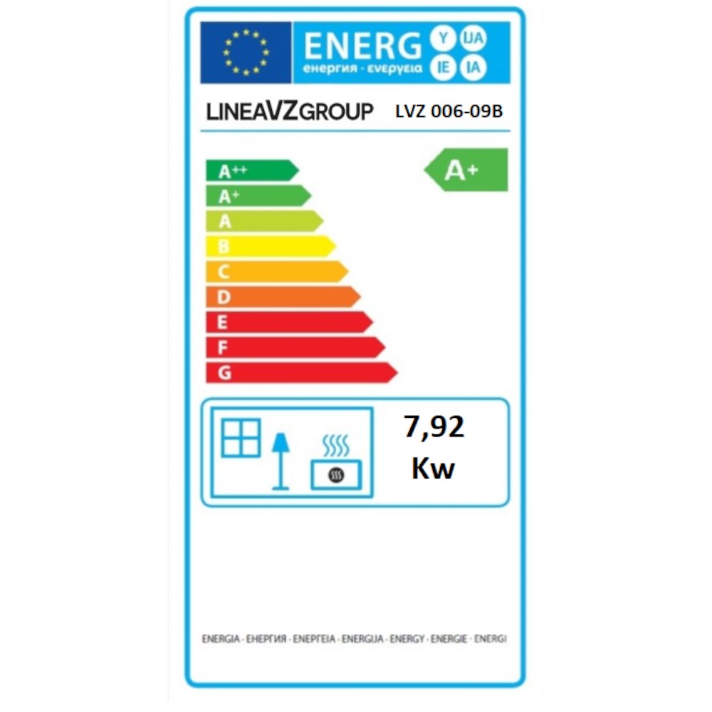 Stufa a pellet ventilata 8 Kw in acciaio e vetro ceramicato 44x45xH97 cm A+ bordeaux e nera Star 9