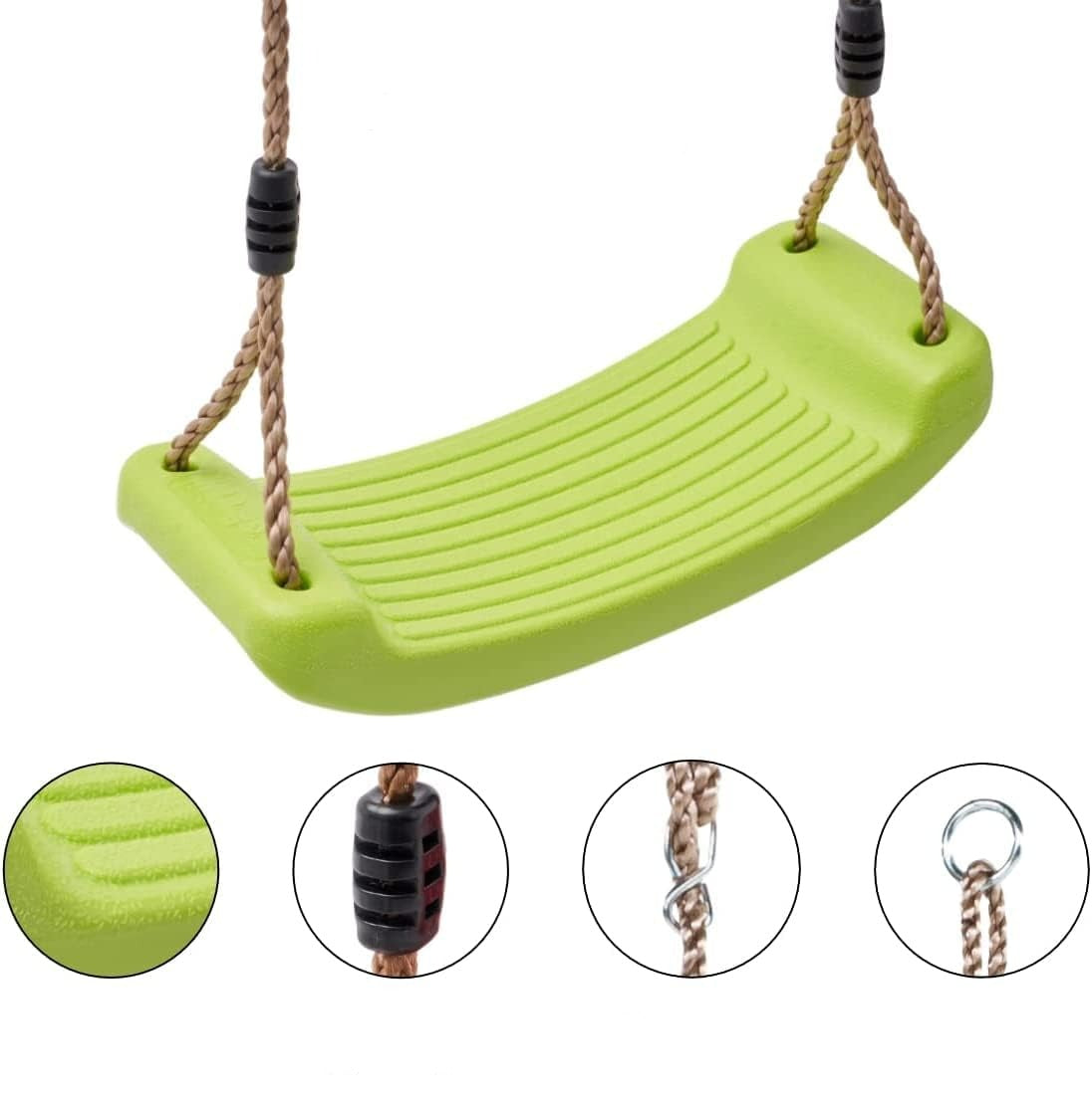 Tavoletta altalena per bambini 3-12 anni in resina resistente con corde regolabili