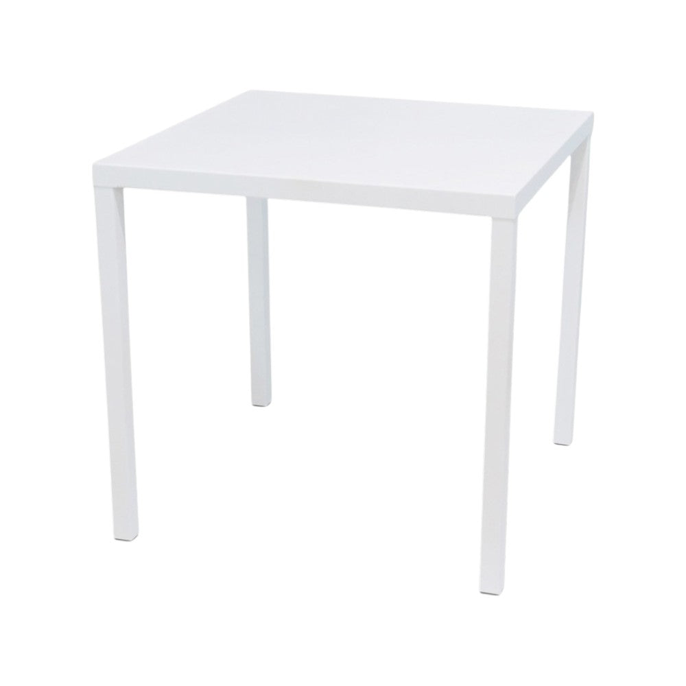 Tavolo quadrato autolivellante bianco in metallo 80x80xH75 cm