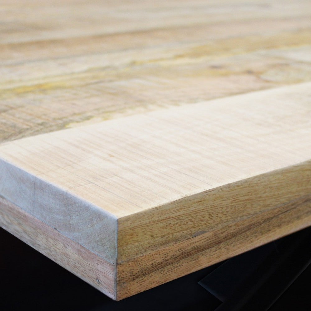 Tavolo rettangolare in legno mango e metallo marrone 200x100xH77 cm