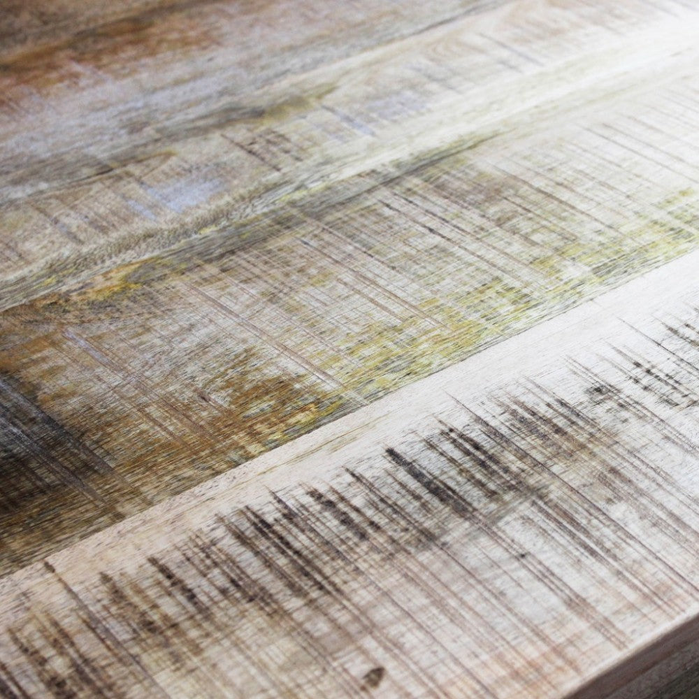 Tavolo rettangolare in legno mango e metallo marrone 200x100xH77 cm