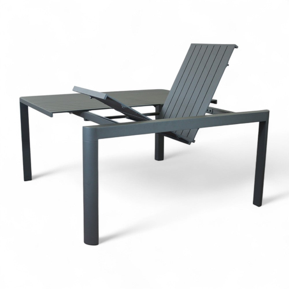 Tavolo allungabile rettangolare in alluminio antracite 100/150x150xH75 cm Scheso