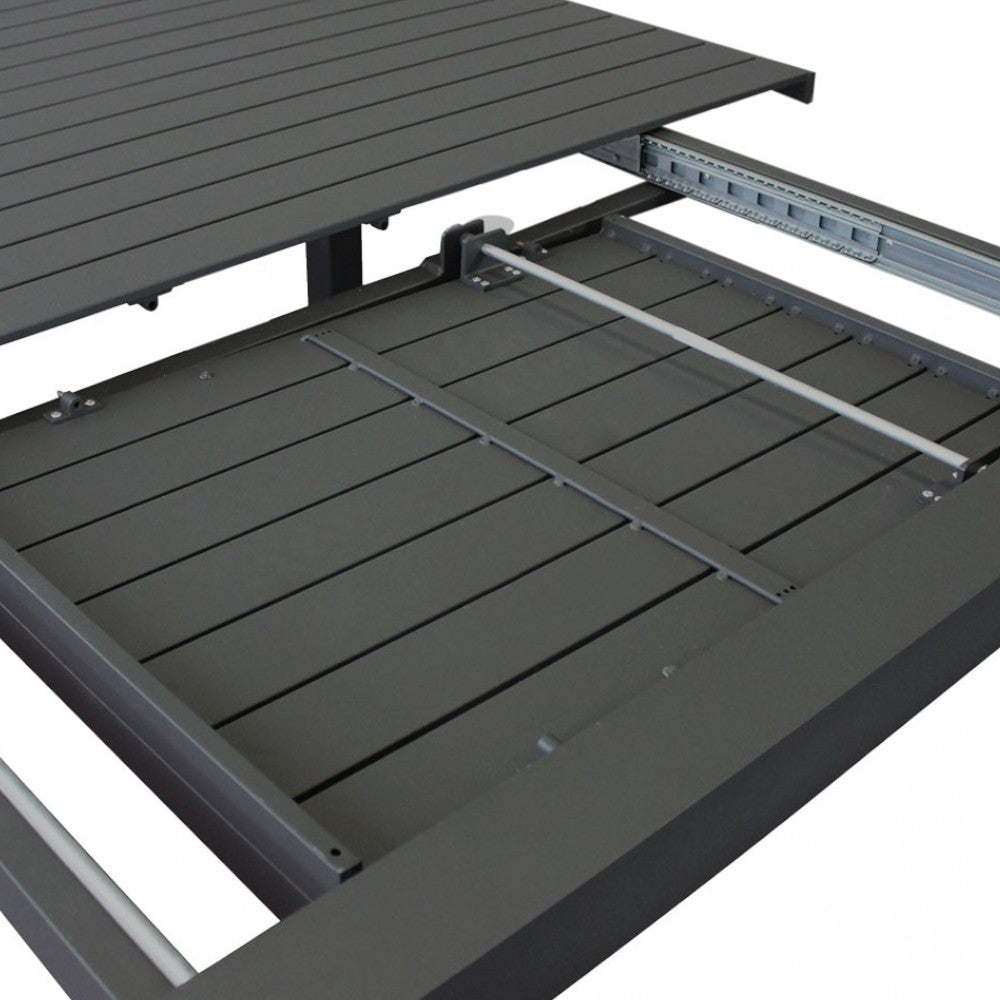 Tavolo allungabile rettangolare in alluminio antracite 100/150x150xH75 cm Scheso