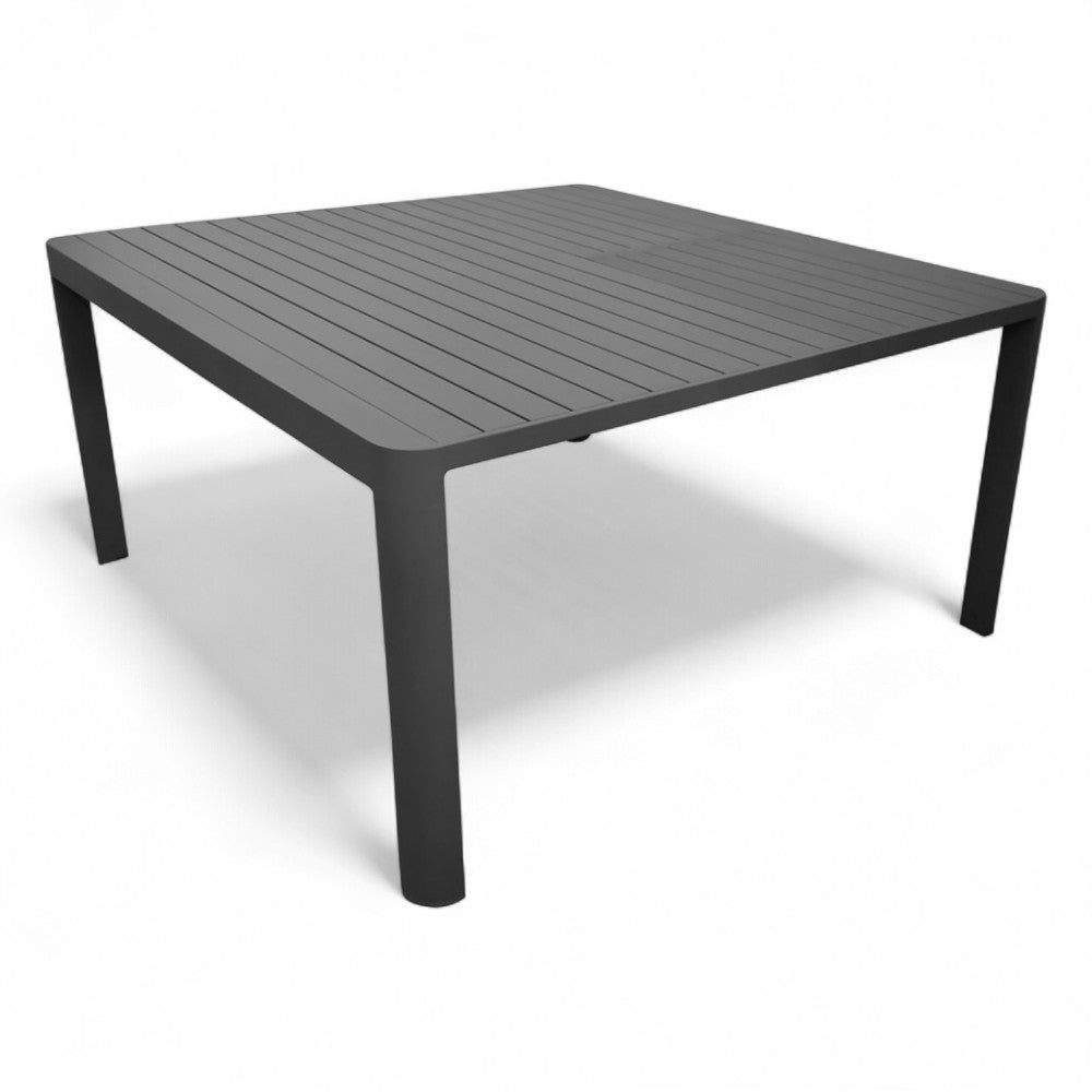 Tavolo allungabile rettangolare in alluminio antracite 100/150x150xH75 cm Scheso