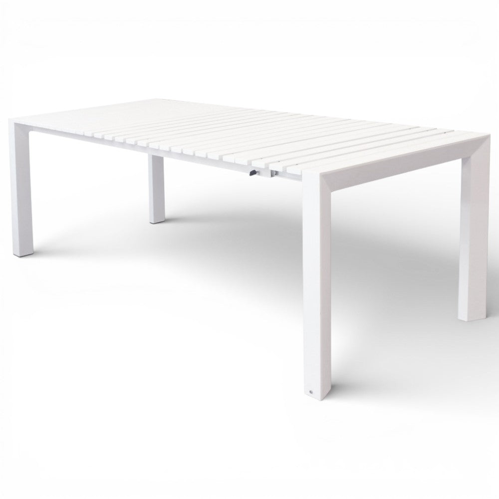 Tavolo allungabile rettangolare con struttura in alluminio bianco 182x90xH75 cm Nasvill