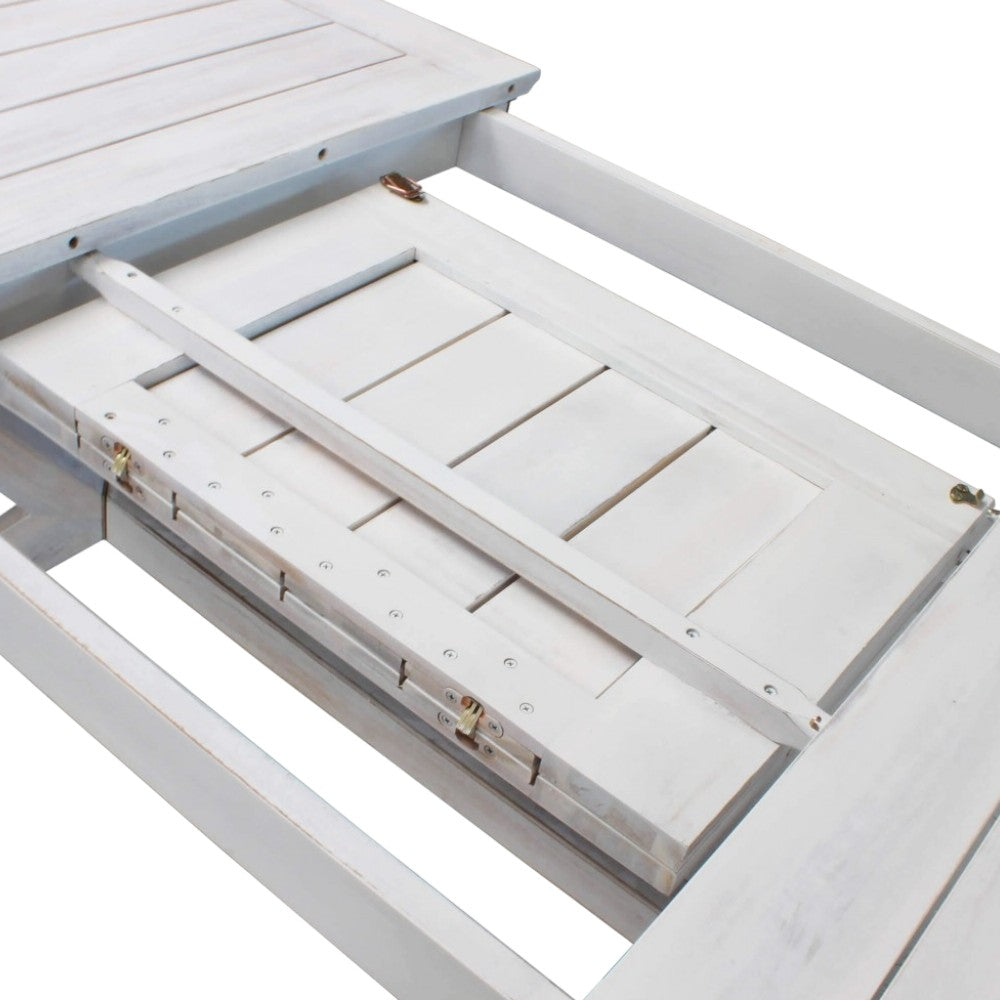 Tavolo estensibile rettangolare bianco 180x90xH75 cm per esterno