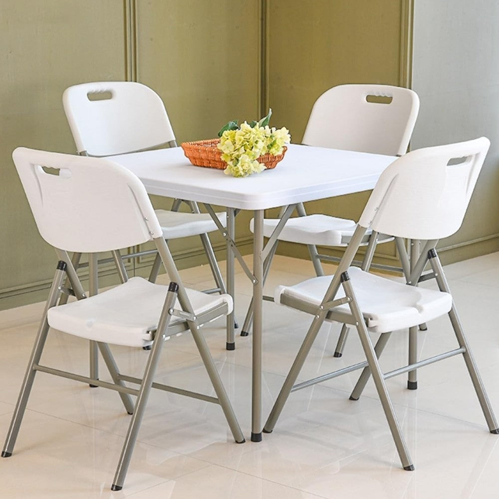 Tavolo pieghevole con struttura in acciaio camping square 88x88xH74 cm