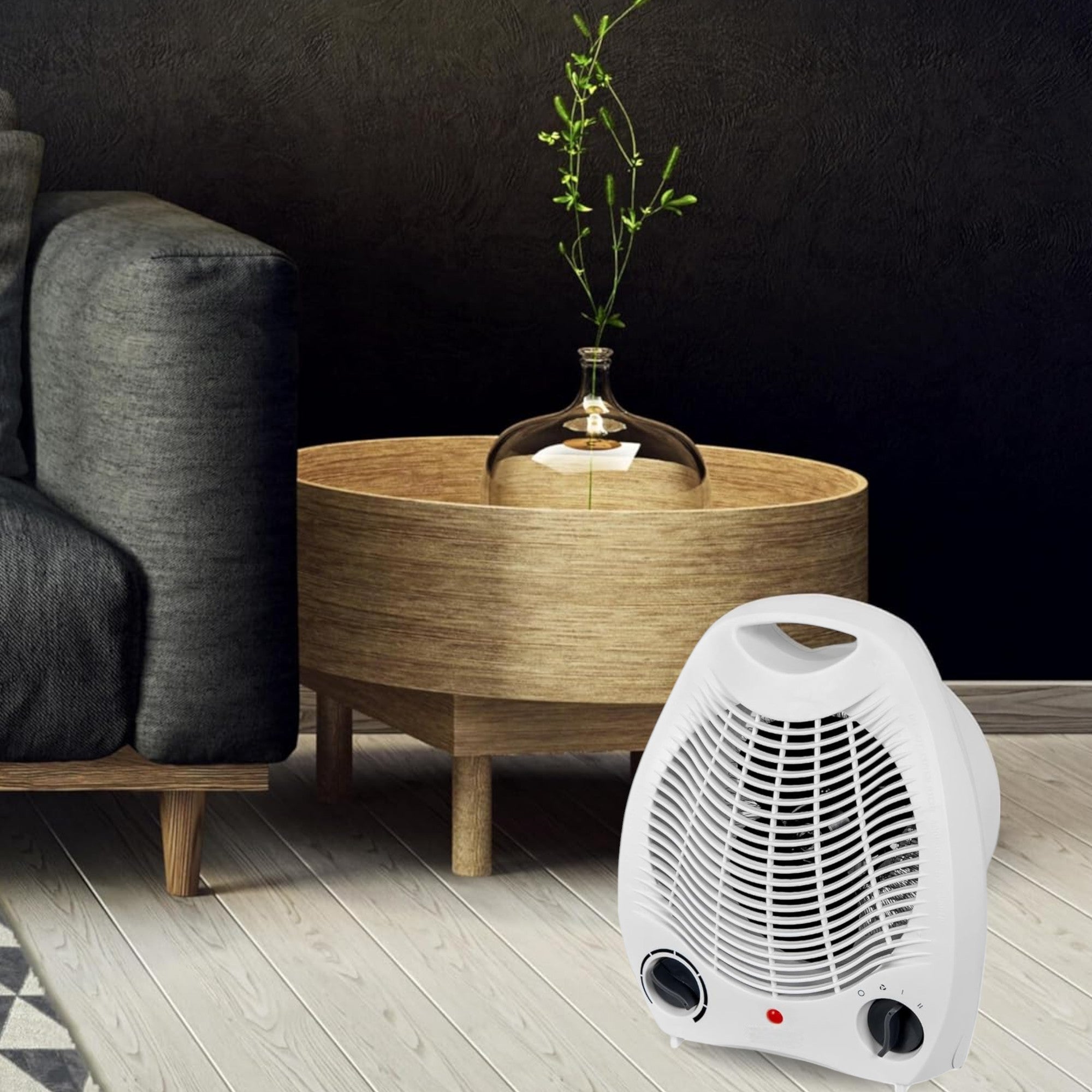 Termoventilatore portatile 2000W con termostato regolabile tre livelli di temperatura e aria fresca per ambienti