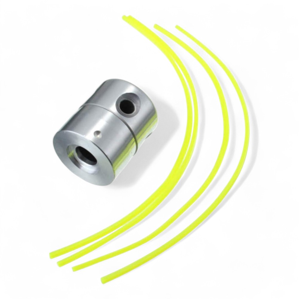 Testina per decespugliatore universale in alluminio 8 fili con 4 fori e riduzioni inclusi chiave a brucola