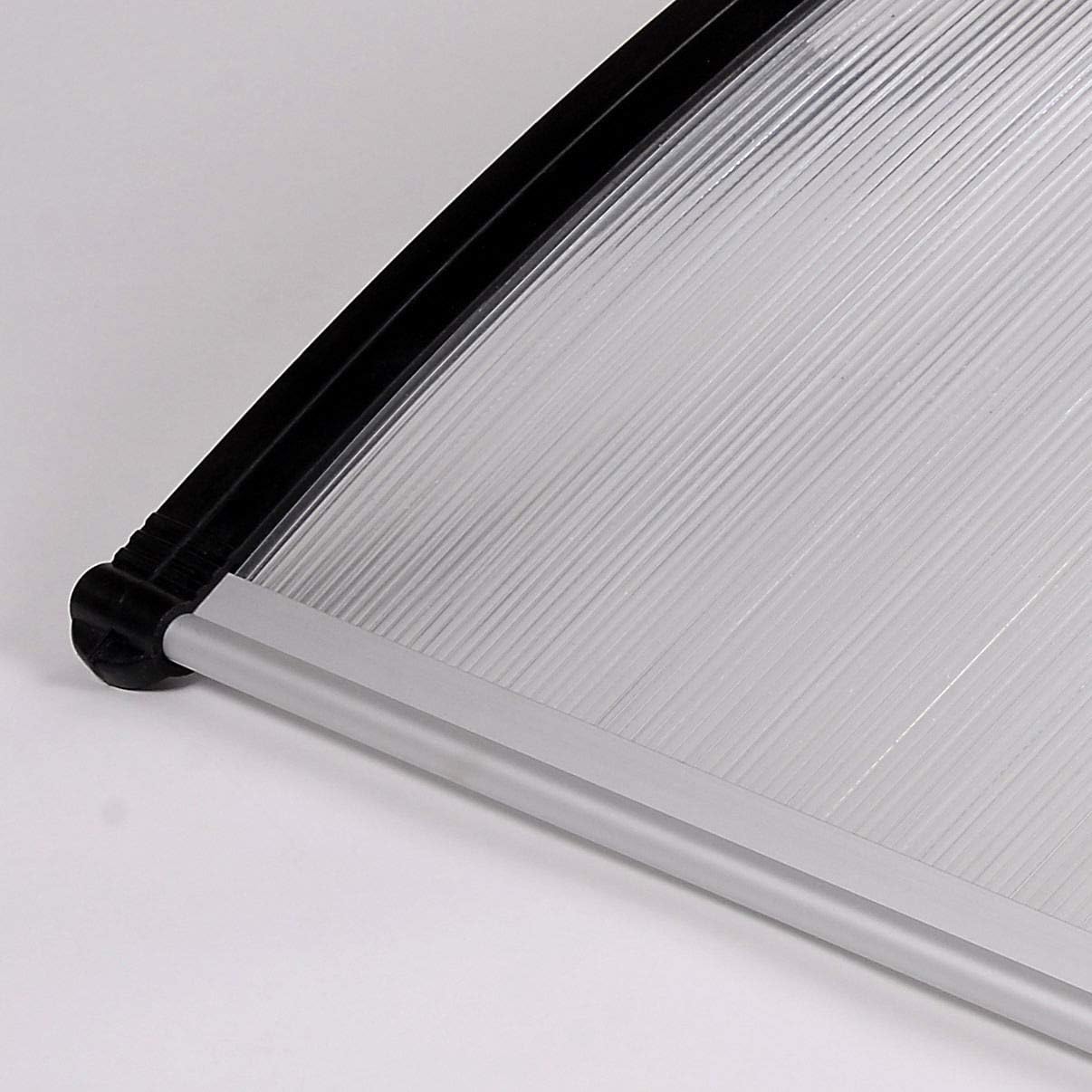 Pensilina tettoia copertura con pannello trasparente policarbonato alveolare e kit di montaggio a muro