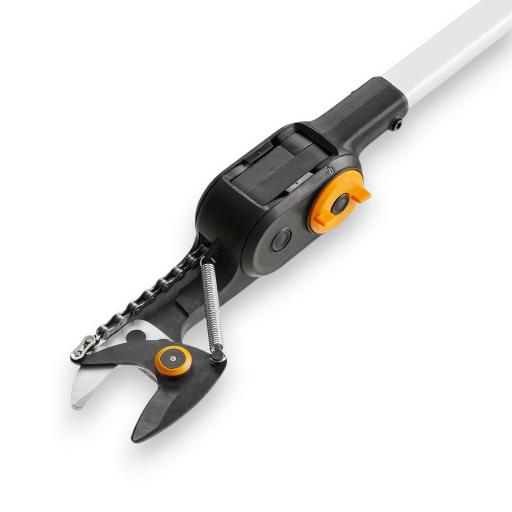 Svettatoio telescopico per potatura a batteria 12V con manico allungabile 140 cm e lame anti aderenti in acciaio Fiskars 1082299