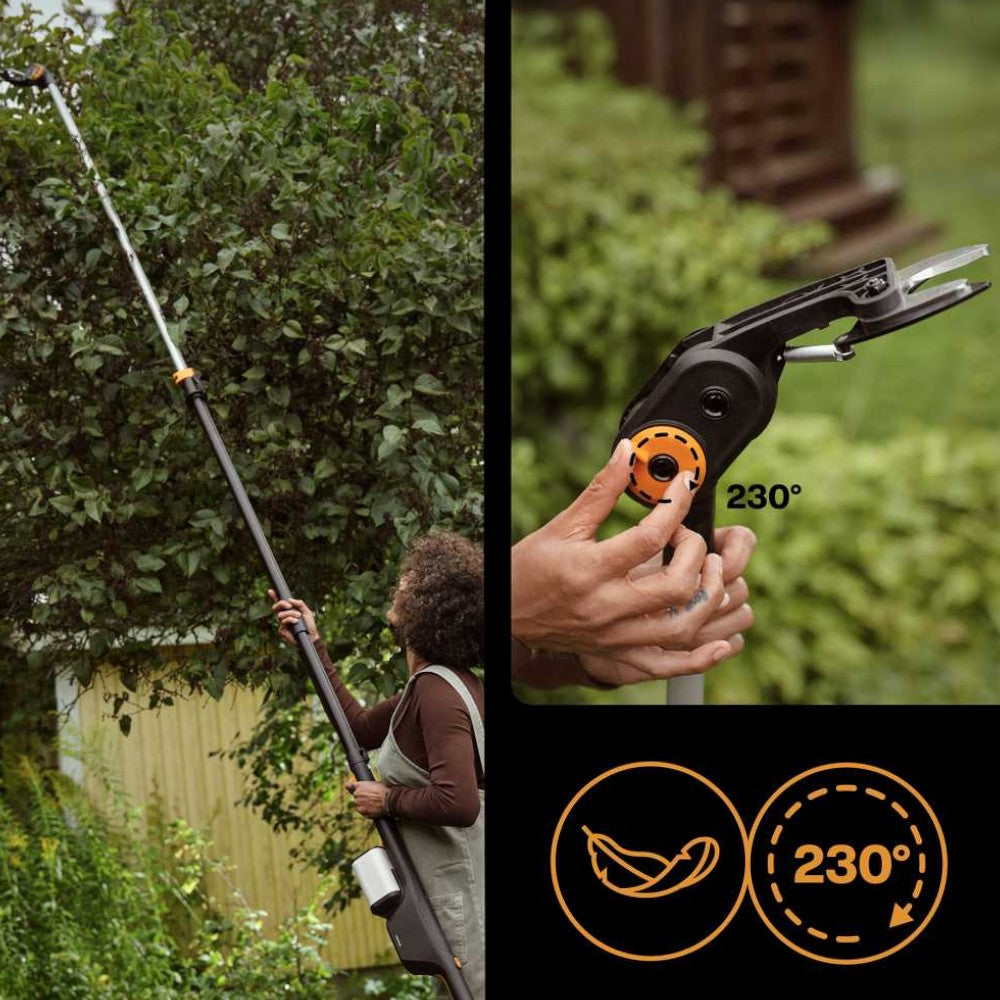 Svettatoio telescopico per potatura a batteria 12V con manico allungabile 4 mt e motore brushless Fiskars 1082340