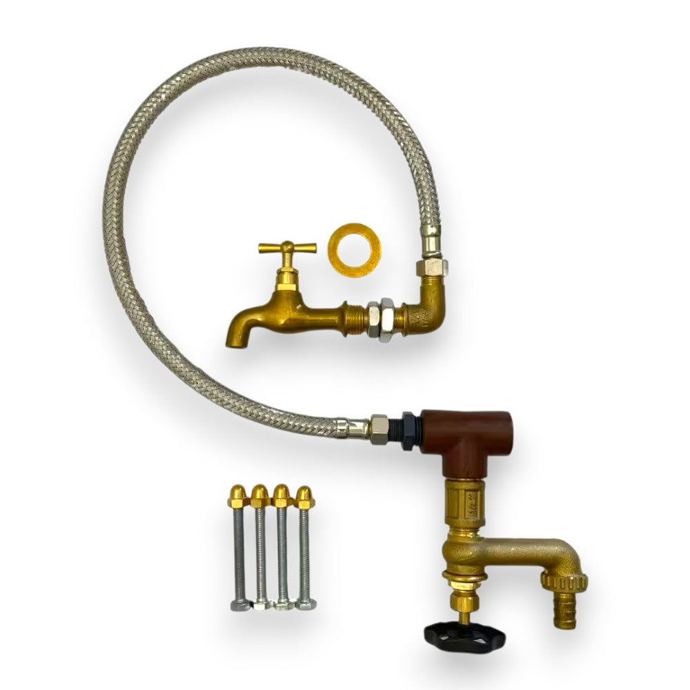 Fontana a colonna in ghisa verniciata antracite con idrante laterale e griglia di scolo Applio