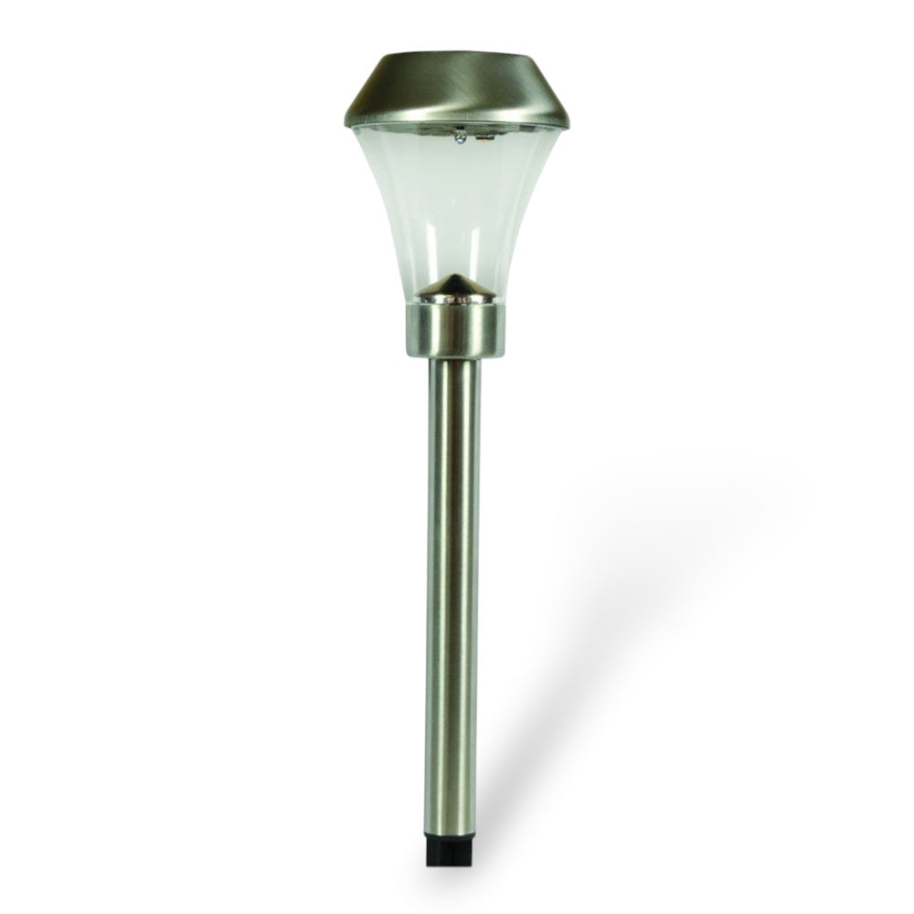 Lampada led luce fredda bianca segnapassi solare da giardino con fotocellula crepuscolare h40 cm Pollicina