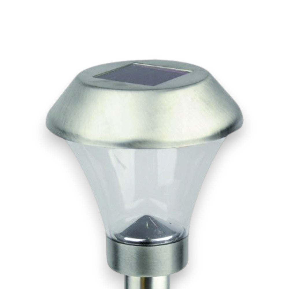 Lampada led luce fredda bianca segnapassi solare da giardino con fotocellula crepuscolare h40 cm Pollicina
