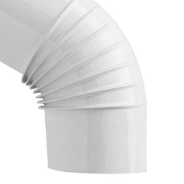 Tubo gomito 45° in acciaio smaltato bianco per stufe a legna