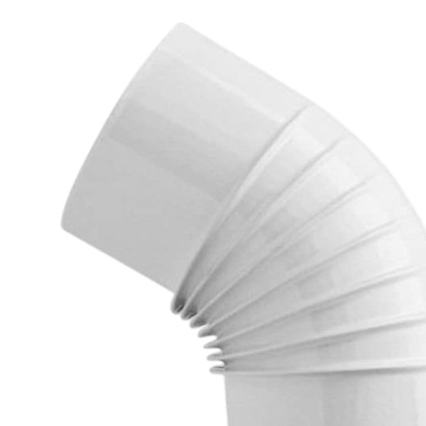 Tubo gomito 45° in acciaio smaltato bianco per stufe a legna