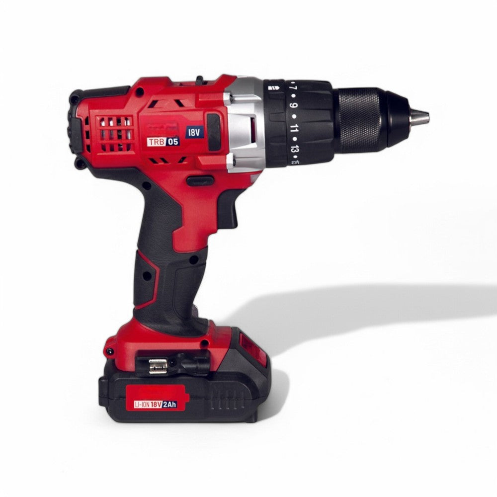 Trapano avvitatore a batteria litio 18V 2Ah a percussione con caricabatterie