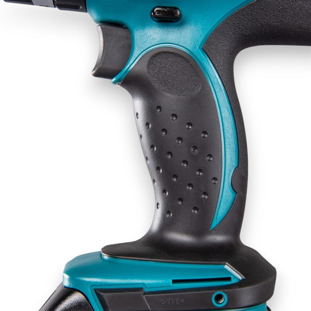 Trapano avvitatore percussione 18v 2 velocità 2 batterie litio 1,5ah rapido ergonomico con mandrino autoserrante e coppia 30nm per legno e metallo