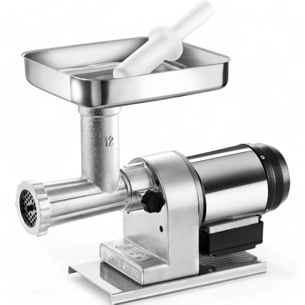 Tritacarne elettrico professionale potenza 480w acciaio inox piastra e coltello autoaffilante uso continuo