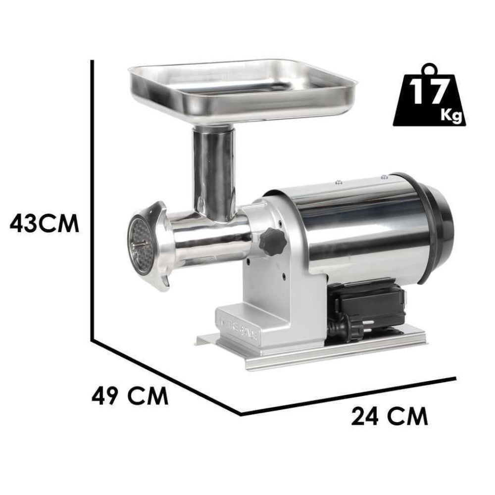 tritacarne elettrico professionale potenza 600 watt motore asincrono elica ghisa piastra acciaio inox uso continuo