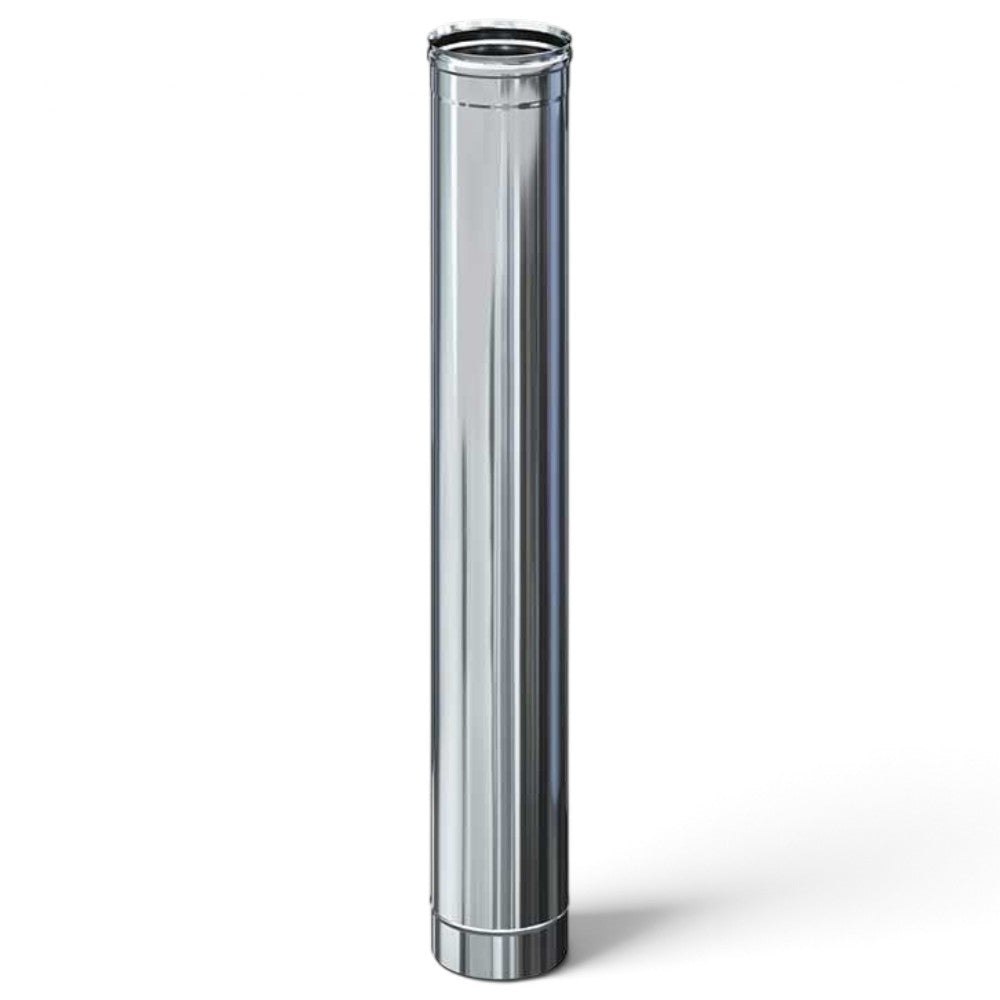 Tubo camino in acciaio inox lunghezza 100 cm diametro 13 cm per impianti fumari