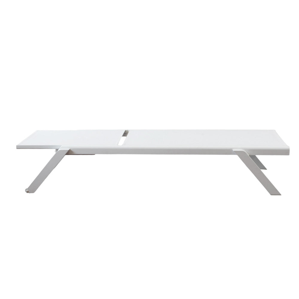 Lettino prendisole giardino impilabile comodo e resistente con struttura in alluminio bianco