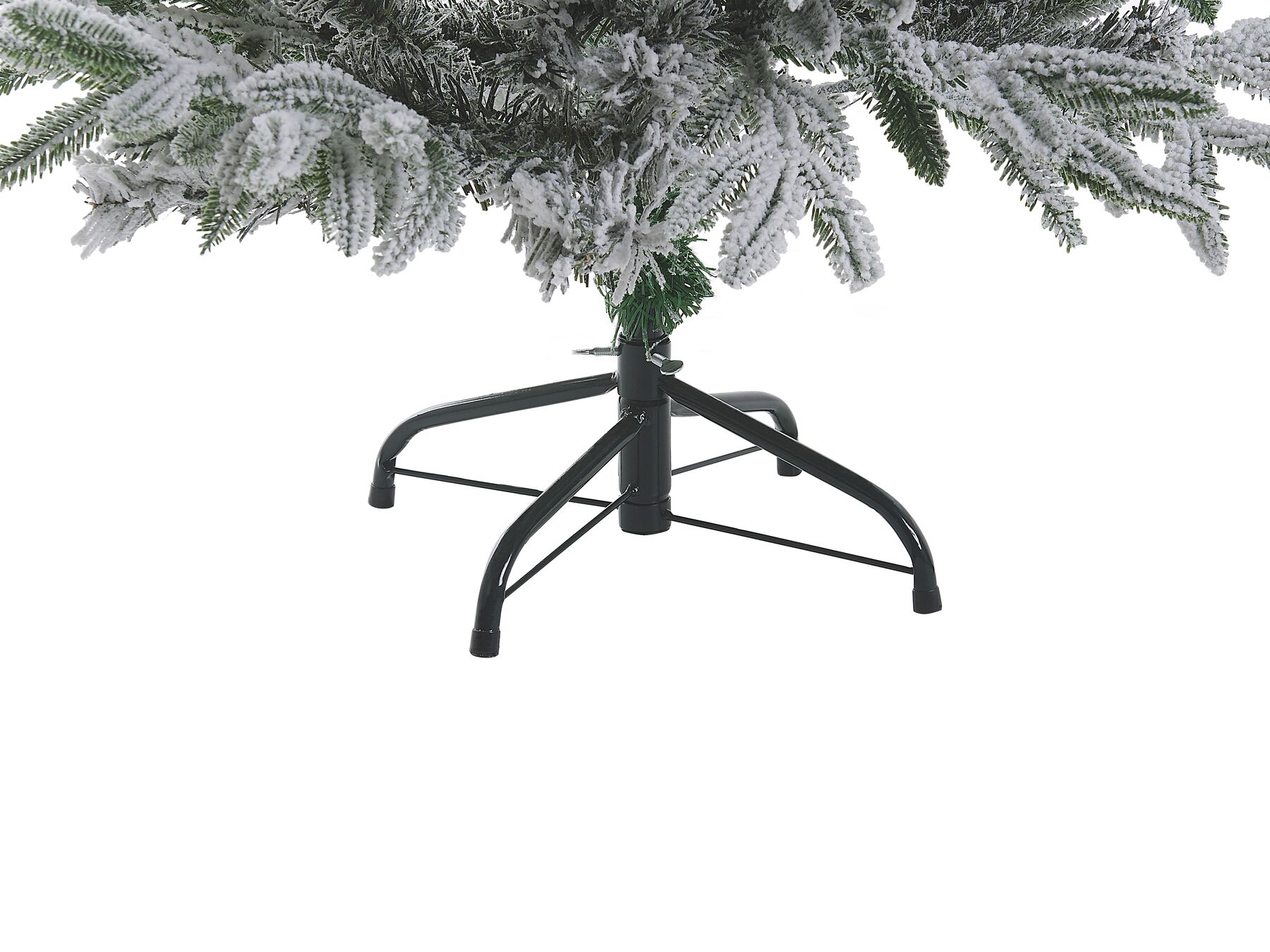 Albero di natale folto e luminoso effetto innevato realistico base in metallo Sestriere