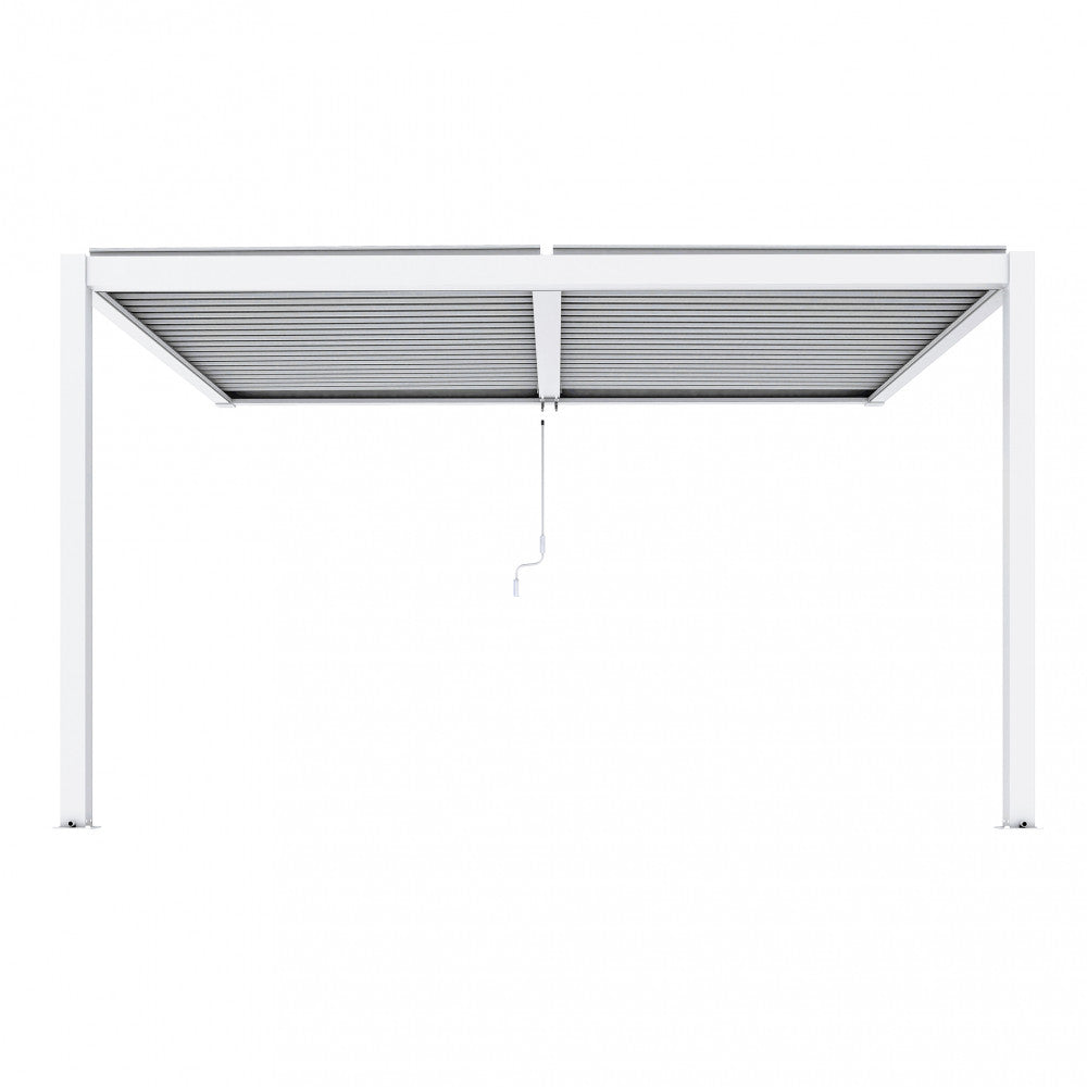 Pergola bioclimatica 3x2.5 mt. addossata in alluminio con lamelle frangisole orientabili