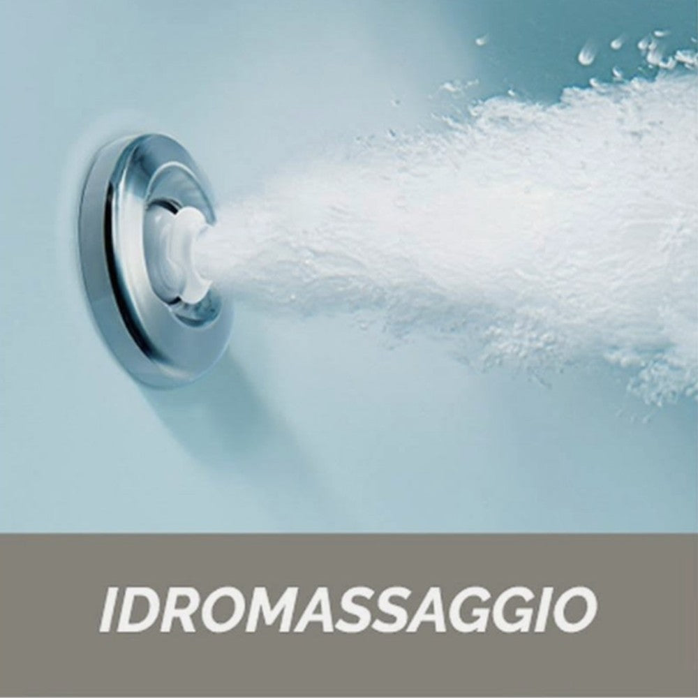 Vasca da bagno idromassaggio rettangolare con telaio e pannelli in acrilico bianco