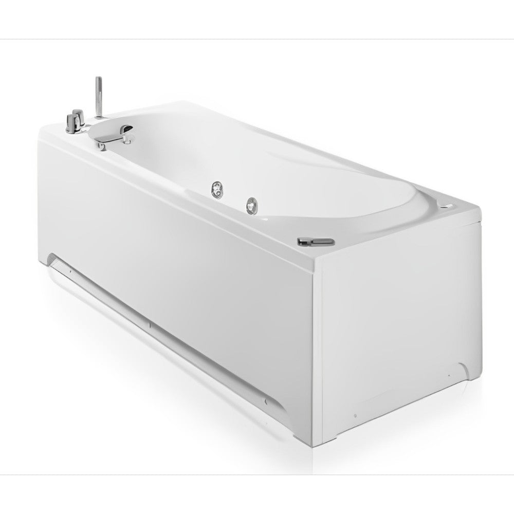 Vasca da bagno idromassaggio rettangolare con telaio e pannelli in acrilico bianco