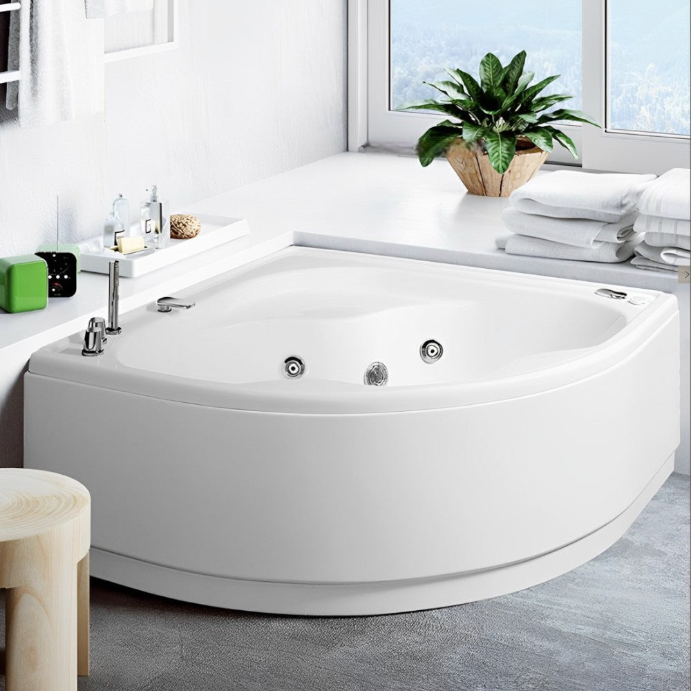 Vasca da bagno Idromassaggio angolare con telaio e pannelli 140x140 cm