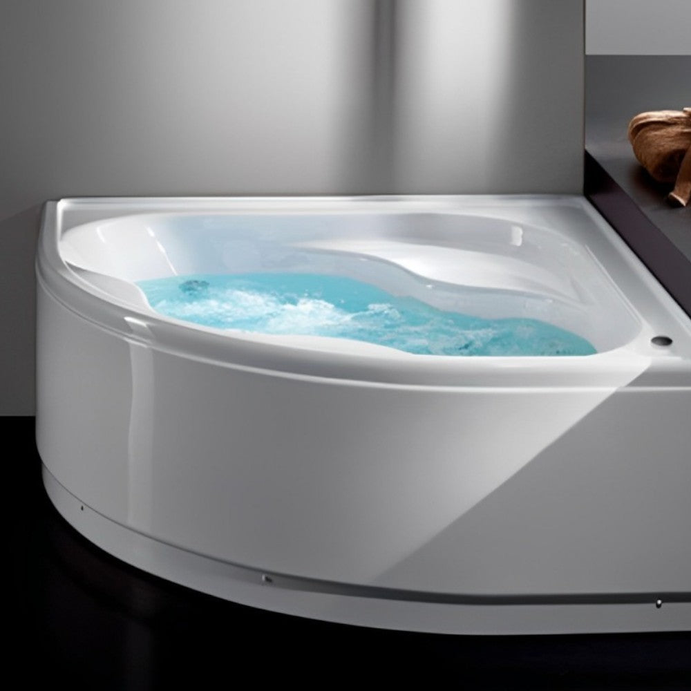 Vasca da bagno Idromassaggio angolare con telaio e pannelli 140x140 cm