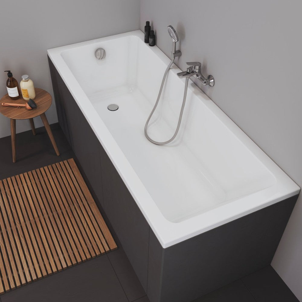 Vasca da bagno rettangolare ad incasso solo guscio in acrilico bianco 170x70 Cm