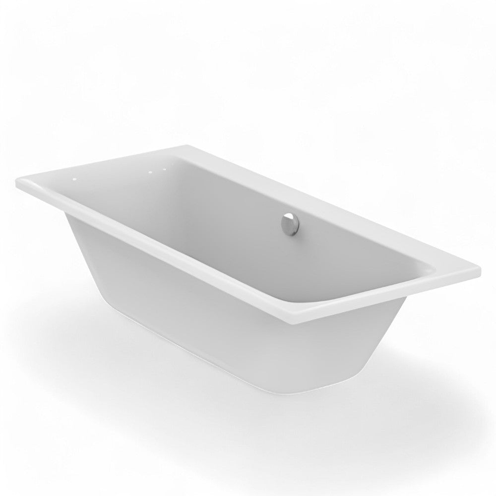 Vasca da bagno rettangolare ad incasso in acrilico lucido bianco solo guscio