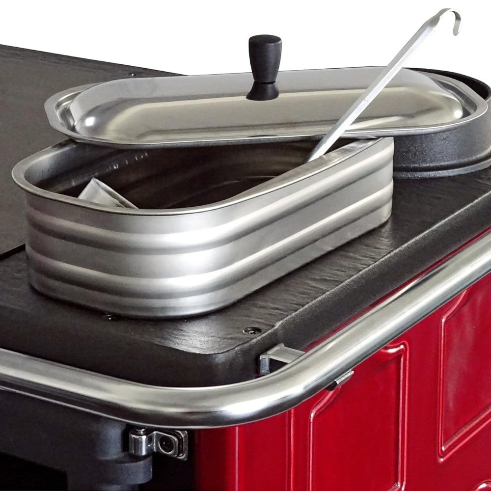 Vasca inox con coperchio per cucine a legna