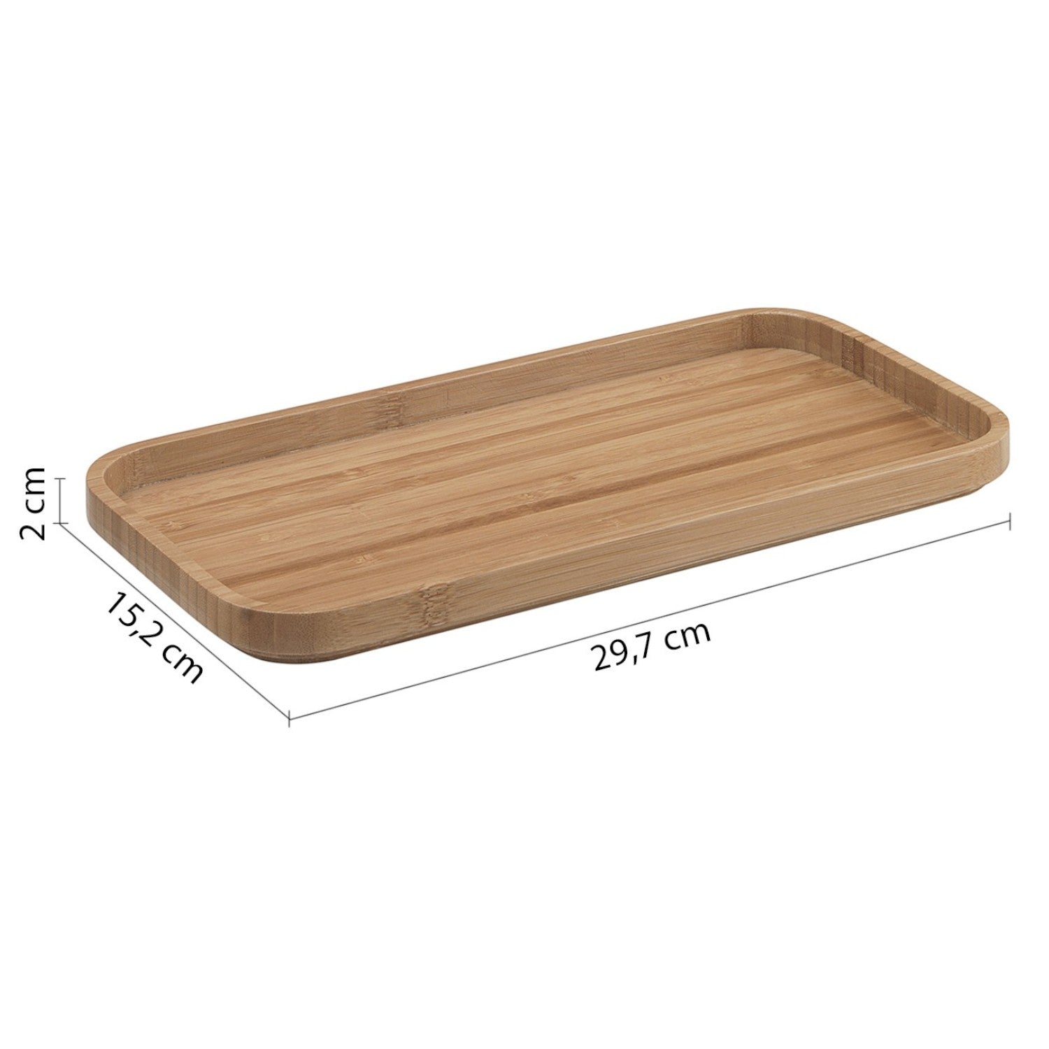 Vassoio porta oggetti 30x15 cm da appoggio da bagno in bamboo Linea Wood