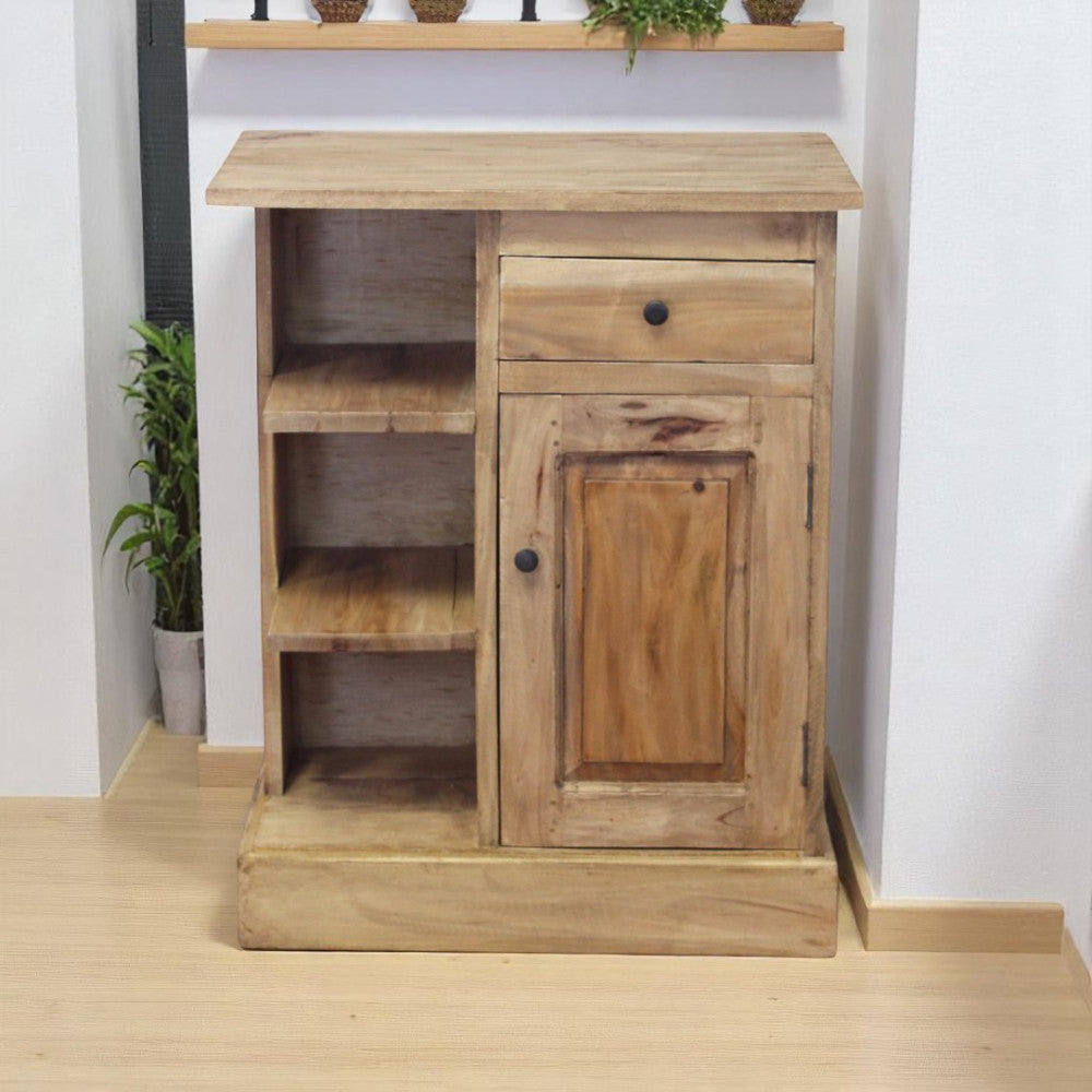 Mobiletto soggiorno in legno spazioso con ante regolabili