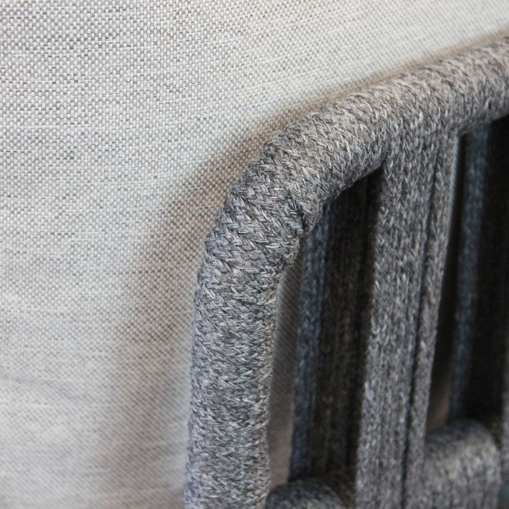 Salotto da giardino struttura in alluminio e rivestimento in corda pvc con cuscini Saint Jon