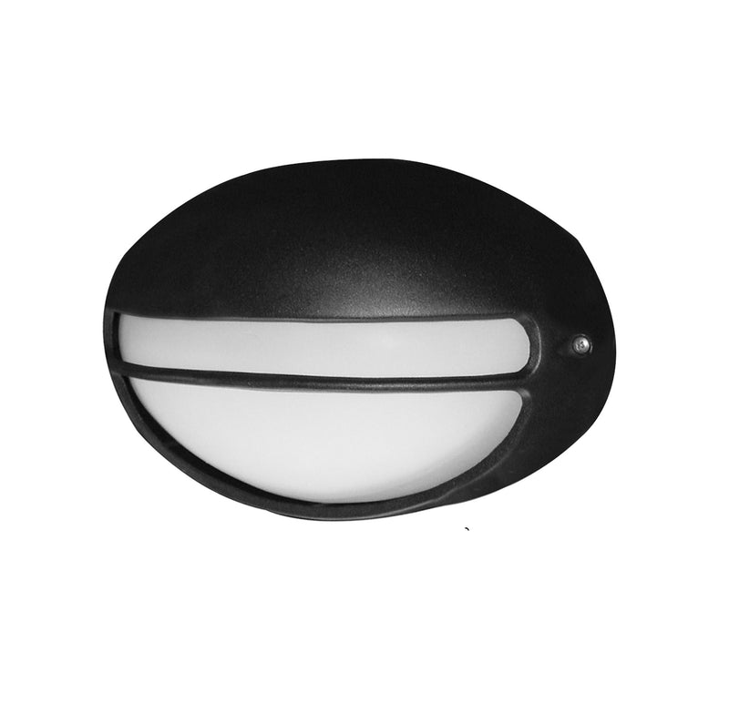 Plafoniera Demetra nera ovale in alluminio per uso esterno 32x20xH12 cm
