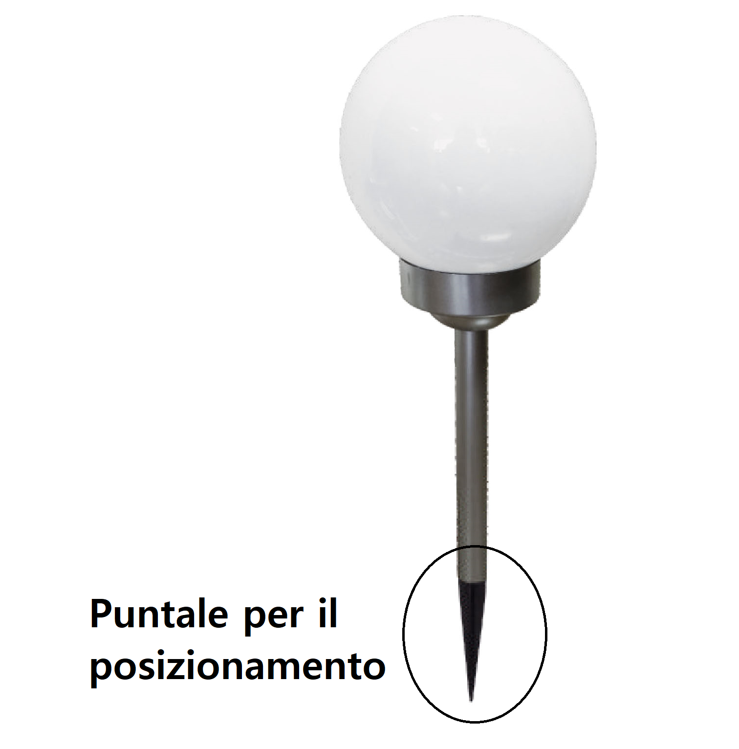 Lampada led a energia solare con crepuscolare Modello Marte